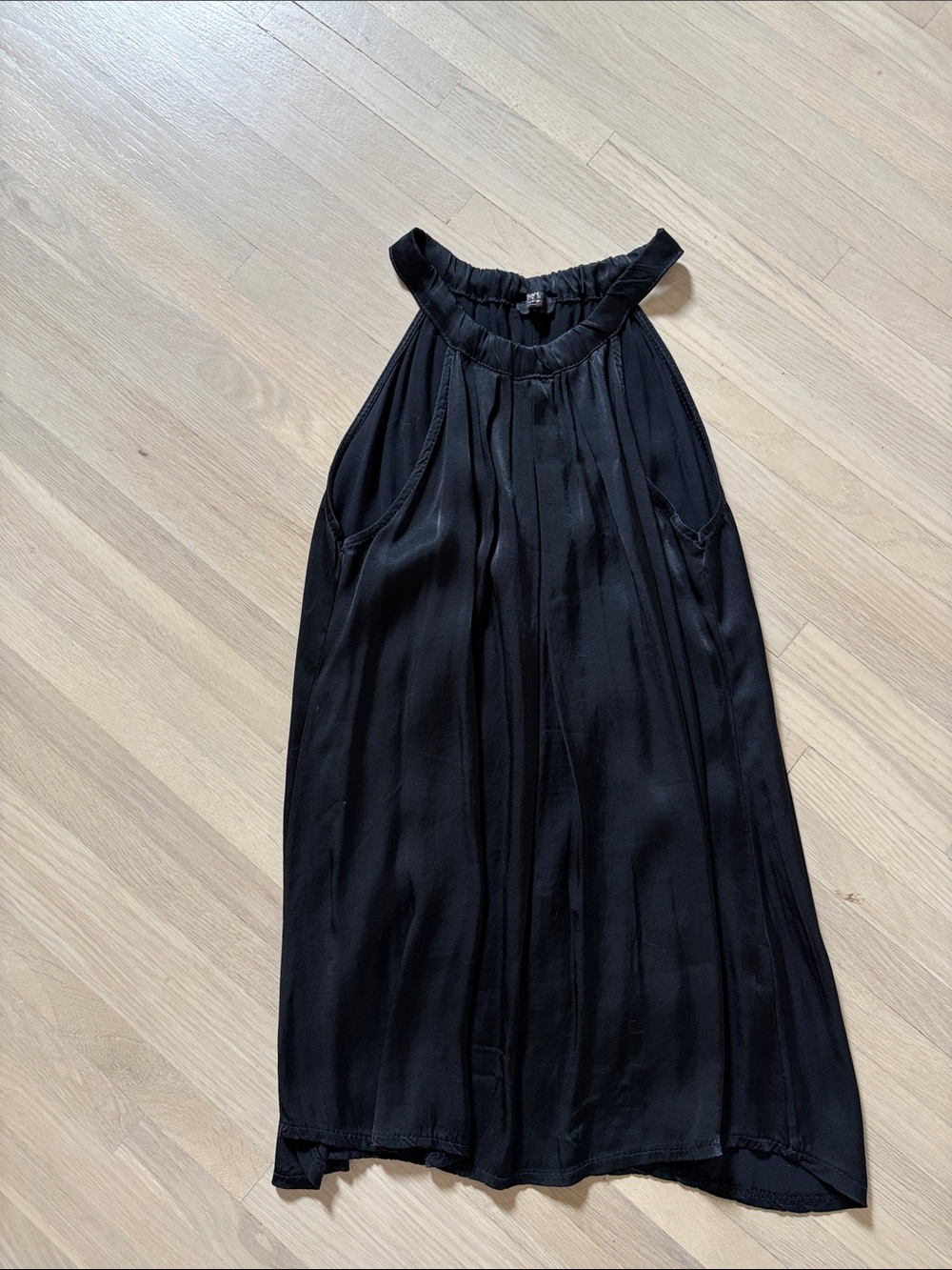Sleek Black Halter Tunic Top